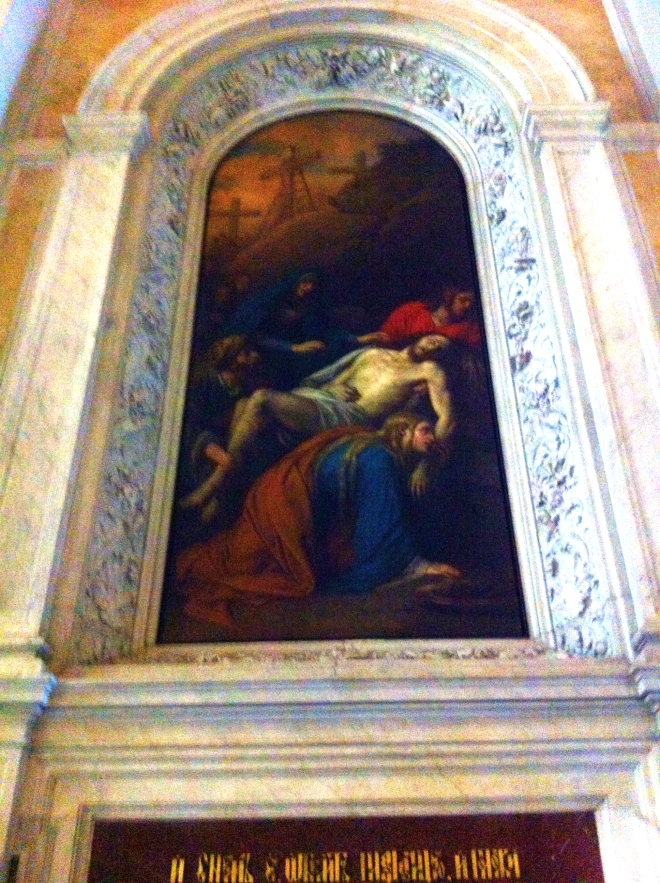 Mural of Jesus' burial.